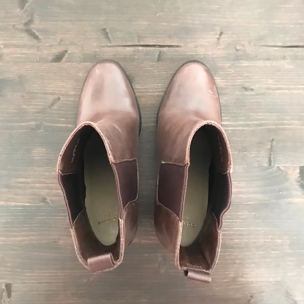 [Cole Haan] Brown Heeled Ankle Boot Booties - Picture 4 of 8